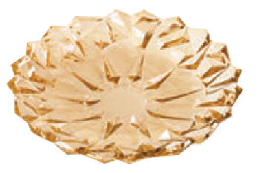 JUMBO GLASS FRUIT PLATTER / SERVING TRAY GOLD